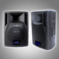 15" SPEAKER CABINET 3" VC WOOFER, 250W AMPS, 2 UHF MIC